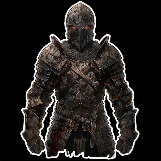 Undead Knight Warrior Sticker, Dark Fantasy Gothic Armor Decal (Digital Download)