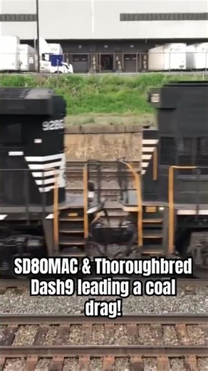 Quite the pair! An Ex-Conrail SD80MAC leads a coal train with a thoroughbred dash-9 trailing second!