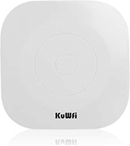 WiFi 6 Access Point, KuWFi Wireless Ceiling AP Router with 48V PoE Injector, 2.4G&5.8G 1800Mbps High Speed High-Power 4x5*dBi Antenna Gigabit RJ45 Port for House, Office, Apartment