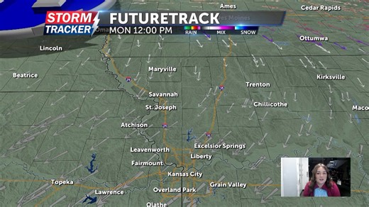 Happy Monday, St. Joseph! We’re waking up to milder temperatures across the region. Here in downtown St. Joseph, morning lows are in the mid-30s, and much of northwest Missouri is starting in the upper 30s and low 40s — giving us a break from those recent freezing mornings. Through the day today, we’ll warm quickly into the mid-60s, near 63°, with plenty of sunshine. Overnight tonight into Tuesday, winds will shift from the northeast to the south, bringing in warmer air and gusty conditions. Tha