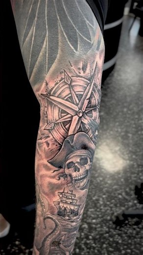 Trash polka inspired compass 🧭 tattoo 💉🤘🏼