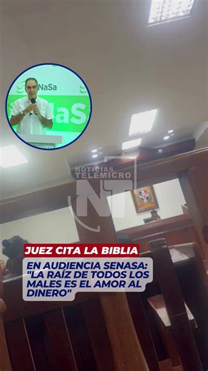 Noticias Telemicro on Instagram: "El juez Rigoberto Sena citó varios extractos de la Biblia previo al fallo de coerción contra los imputados por el caso de corrupción Senasa, cuyo principal acusado es Santiago Hazim, a quien se le dio una medida de tres meses de prisión preventiva, enunciando que "la raíz de todos los males es el amor al dinero". "Nos enseña que el problema no es el dinero, sino el amor desmedido hacia él. Según 1 Timoteo 6:10, la raíz de todos los males es la avaricia, que pued