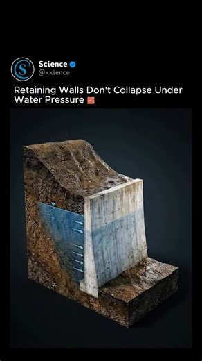 Science on Instagram: "🧱 Civil Engineering: The Physics Of Retaining Walls A Few Inches Of Trapped Water Can Generate More Force Than Tons Of Soil Due To Hydrostatic Pressure. 🌊 When Rainwater Accumulates Behind A Wall Without Drainage, The Pressure Increases Linearly With Depth (P = \rho g h). This Lateral Force Can Exceed The Wall‘s Moment Of Resistance, Causing Cracks, Rotation, Or Total Shear Failure. Modern Designs Mitigate This By Using High-Permeability Gravel And Weep Holes To Ensure E