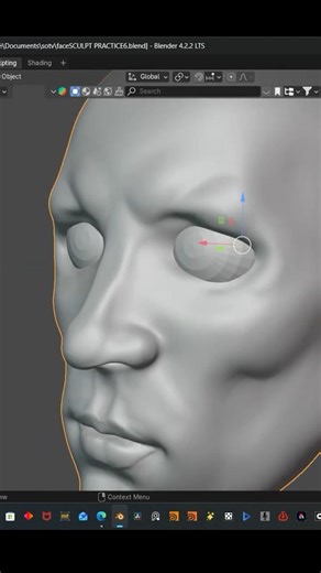 BLENDER FACE SCULPT PRACTICE 06 #3d #blender #sculpting