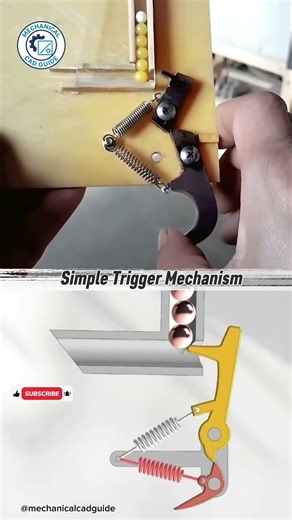 Simple Trigger Mechanism #foryou #automobile #engineering #autocadblocks #machine #automotivetools