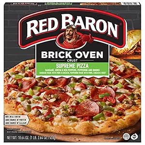 Amazon.com: Red Baron Brick Oven Supreme Pizza, Frozen, 18.64 Oz : Grocery & Gourmet Food