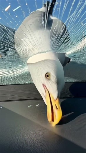 Bird Smashes Car Window for French Fries 😱🍟#usa #canada #brasil
