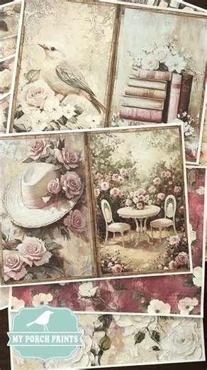 BEAUTIFUL 🌹 Rose Garden Cottage Junk Journal Kits from My Porch Prints on Etsy
