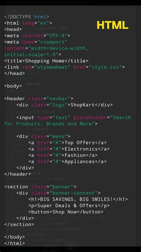 Create a website like Flipkart 😀 with HTML & CSS (Frontend) #html#css#webdevelopment#tutorial#base