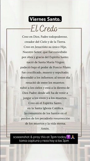 Viernes Santo Jesús Murió a las 3PM El Credo Oración Católica