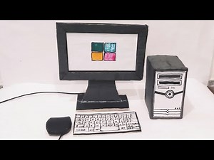 How to make computer with cardboard/ cardboard computer for school project ||