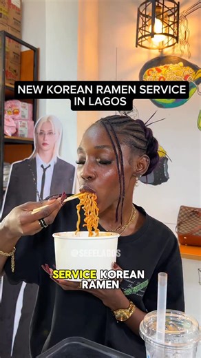 Seee Lagos Nigeria on Instagram: "NEW SELF SERVICE KOREAN RAMEN SPOT IN LAGOS Nigeria’s first Self serve ramen spot in Lagos! Kdrama and Kpop lovers this is for you! Here You pick your ramen, cook it yourself, and customize it exactly how you like. There’s someone on ground to guide you through the process We went for the mild spicy ramen, prices start from N4,000. We also got the Iced Peach Tea for N5,000. And paid N1,000 as a self service charge They also stock Korean snacks, drinks, and essen