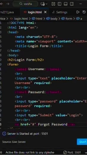 how created html login form ?learn 30 sec🔥🔥
