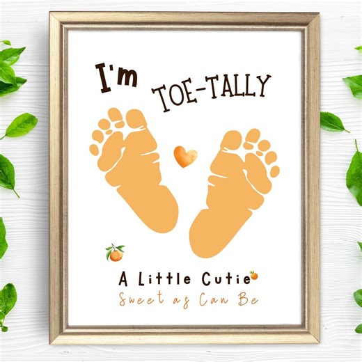 Little Cutie Footprint Craft Printable, Baby Toddler Keepsake Art, DIY Footprint Activity for Kids, DIY Nursery Wall Decor, Newborn Gift - Etsy