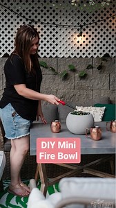 Let's make a simple, mini DIY fire bowl that's the perfect accent to your outdoor decor! This little fire bowl helps repel bugs and adds a beautiful ambiance to your tabletop. Find the full tutorial here: https://thediymommy.com/make-a-mini-diy-fire-bowl/ #thediymommy #diyproject #diyprojects #diycraft | Cozy DIY Home