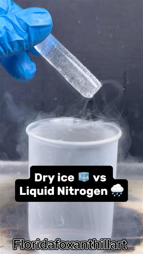 Dry ice 🧊 vs Liquid Nitrogen 🌧️ #Satisfying #Experiment #Science #ASMR #LiquidNitrogen