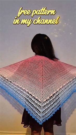 #Crochet lacey shell edge shawl #crochetshawl #shawldesign #crochet #shellstitch #diy