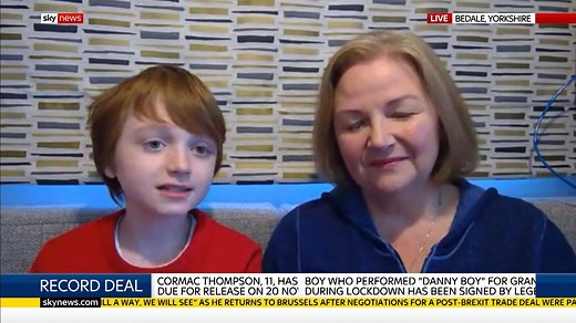 Cormac Thompson tells Sky News about his cover of 'Walking In The Air'