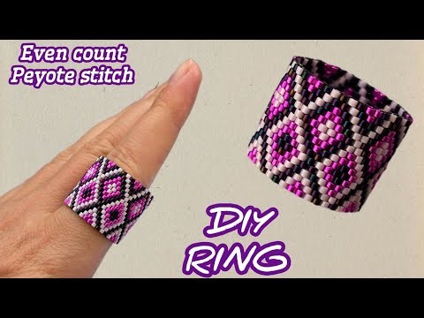 How to make a peyote ring/The easiest pattern for beginners/Beautiful and elegant ring/DIY Tutorial