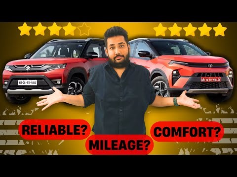Nexon vs Brezza Full Comparison | Design, Features, Mileage & Safety Battle! | Motortales