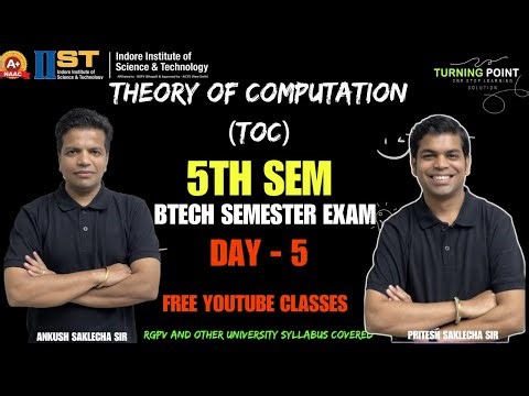 DAY 5 | Theory of Computation | TOC | Semester Series | RGPV and other University | Ankush Saklecha