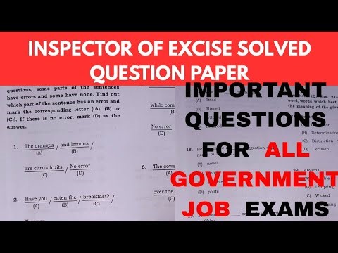 INSPECTOR OF EXCISE| SOLVED QUESTION PAPER| 2025