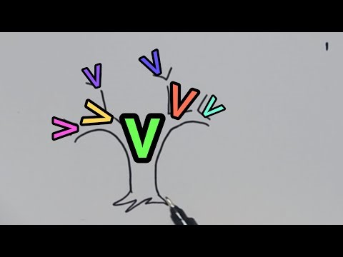 How to Draw a Tree with 5 V/| Easy Drawing for learning