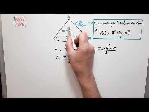 CRPE Maths : calculer le volume d’un cône en fonction de la hauteur (avec Pythagore)