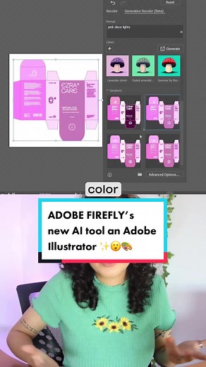 Recoloring a brand identity using Generative Recolor (beta) in @Adobe Illustrator 🎨✨ Being able to test multiple color palettes on a design is a game changer! Go check the link in my bio to learn more. #AdobePartner #AdobeFirefly #AdobeIllustrator