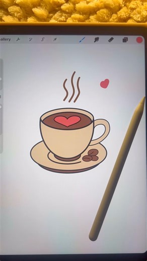 Coffee Mug Digital Art on iPad Procreate #shorts #viralshorts #youtubeshorts #trending #procreate