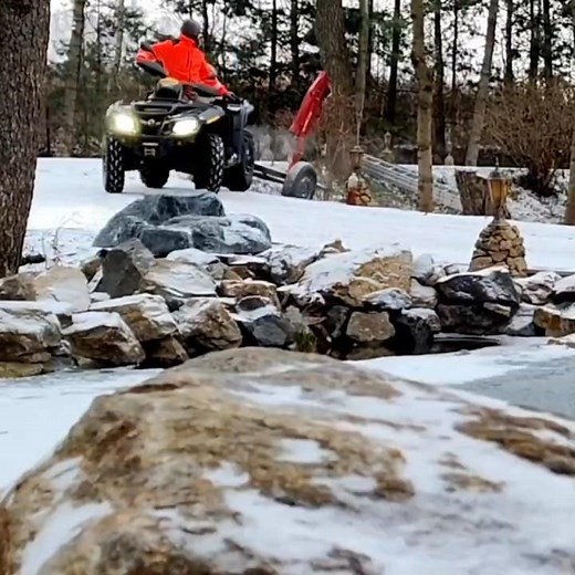 Hauling logs with ATV #shorts