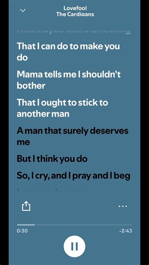 Lovefool by The Cardigans #foryou #spotify #lyrics #shorts #popular