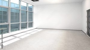 Computer Workplace Inside a Business Center - 3d visualization, looping, 4k UHD Stock Video