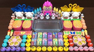 Mixing Makeup into Clear Slime - Satisfying Slime | SKY Baby Care