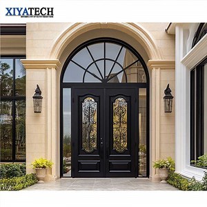[Hot Item] Weatherproof French Design Office Entry Double Round Top Swing Interior Glass Doors