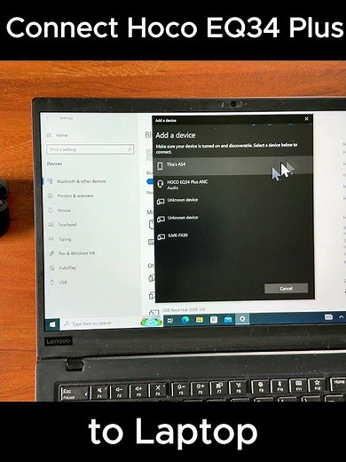 Pair Hoco EQ34 Plus ANC earbuds to laptop