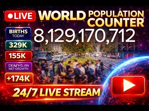 🔴 LIVE World Population Counter 🌍 | Real-Time Population Growth 24/7🔴