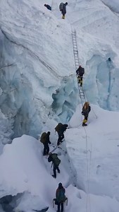 14K views · 244 reactions | Ladder Climbing at Mount Everest #ladder #climbing #Everest #mountains #fyp #nepal ( Credit: @friendshipworldtrekking ) | Abdellah el hadad | Facebook
