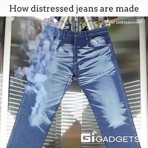 671K views · 6.8K reactions | How do jeans get the "distressed" look? | GIGadgets | Facebook