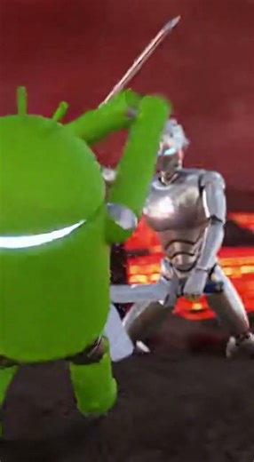 apple vs android robot battle