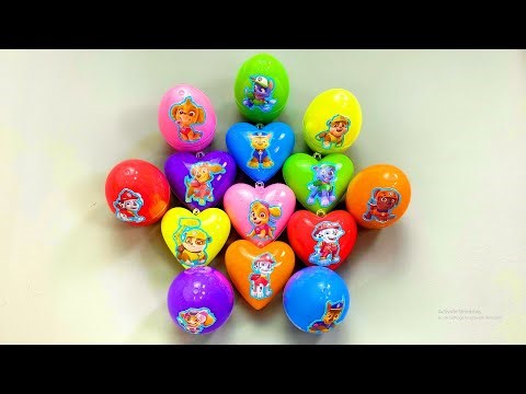 Paw Patrol Rainbow Surprise Eggs! Colorful Hearts & Slime Toys for Kids 🌈🐾