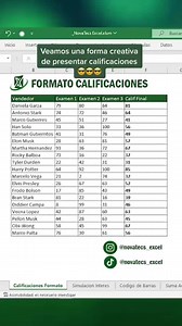 74K views · 2K reactions | Formato de calificación en #excel 勞 | novatecs_excel | Facebook