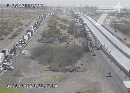 Update: I-10 near Anthony reopens after crash
