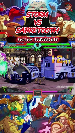 STORM air-combos SABRETOOTH in XMvSF ⛈️🐯