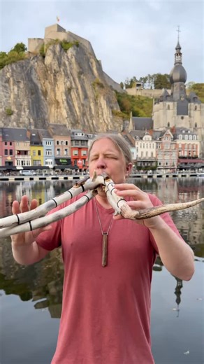 Where in the world am I? Some of you know from the previous video. I am playing my four chamber chord flute of wild shed elk Antler. What do you think of this Flute? This is C# 432 Hz. Usually I would recommend a higher pitch because it takes much less air. #soundjourney #soundhealing #healingvibrations #healingmusic #droneflute #432hz | RootFlute