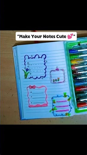 4 Cute Note-Taking Ideas Every Student Must Try 📒🎀 #shorts #drawing