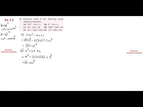 Q.No. 2 | Exercise 7.2 | Factorization | Class 8 | Chapter 7 | Macmillan CPA