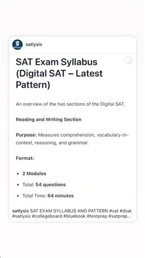 SAT SYLLABUS EXAM LATEST PATTERN
