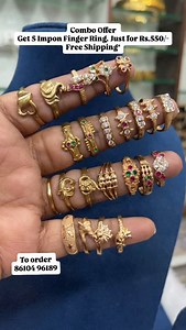 9.7K views · 211 reactions | Impon Finger Rings. Combo offer Rs.550/- for 5 pcs To order 86104 96189 | Connect with Sai Fashion. Erode | Facebook