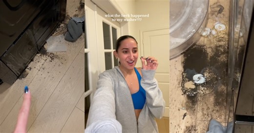 ‘What the actual heck happened in here?’ – A TikTokker Showed Viewers The Mess Her Washing Machine Caused While She Was Gone